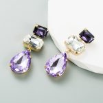 GLASS CRYSTAL EARRINGS LILAC - Image 2