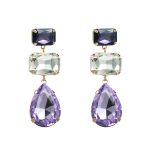 GLASS CRYSTAL EARRINGS LILAC - Image 3