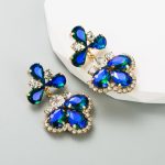 GLASS CRYSTAL EARRINGS BLUE