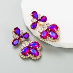 GLASS CRYSTAL EARRINGS PURPLE