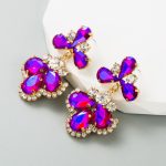 GLASS CRYSTAL EARRINGS PURPLE - Image 3
