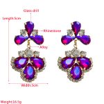 GLASS CRYSTAL EARRINGS PURPLE - Image 4