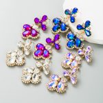 GLASS CRYSTAL EARRINGS PURPLE - Image 5