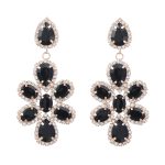 GLASS CRYSTAL EARRINGS BLACK