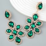 GLASS CRYSTAL EARRINGS GREEN - Image 3