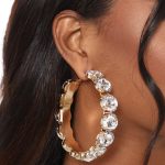 CRYSTAL BIG HOOP EARRINGS - Image 2