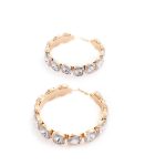 CRYSTAL BIG HOOP EARRINGS - Image 3
