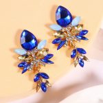 CRYSTAL STATEMENT EARRINGS BLUE