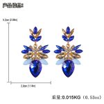 CRYSTAL STATEMENT EARRINGS BLUE - Image 2