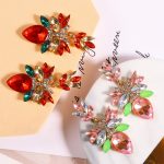 CRYSTAL STATEMENT EARRINGS RED - Image 4