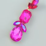CRYSTAL STATEMENT EARRINGS ROSE RED - Image 2