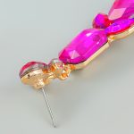 CRYSTAL STATEMENT EARRINGS ROSE RED - Image 3