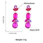 CRYSTAL STATEMENT EARRINGS ROSE RED - Image 4