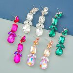 CRYSTAL STATEMENT EARRINGS ROSE RED - Image 5