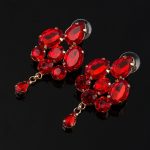 GLASS CRYSTAL EARRINGS RED