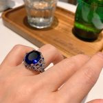CUBIN ZIRCON ADJUSTABLE SIZE RING BLUE
