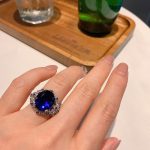 CUBIN ZIRCON ADJUSTABLE SIZE RING BLUE - Image 2