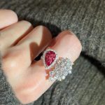 CUBIC ZIRCON ADJUSTABLE SIZE RING RED