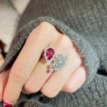 CUBIC ZIRCON ADJUSTABLE SIZE RING RED - Image 4