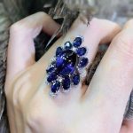 AMETHYST STATEMENT FLOWER ADJUSTABLE SIZE RING - Image 3