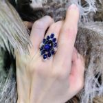 AMETHYST STATEMENT FLOWER ADJUSTABLE SIZE RING - Image 4