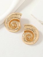 SEASHELL STAINLESS STEAL EARRINGS GOLD