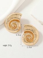 SEASHELL STAINLESS STEAL EARRINGS GOLD - Image 2