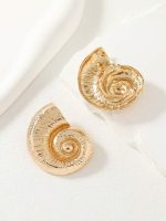 SEASHELL STAINLESS STEAL EARRINGS GOLD - Image 3