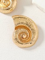 SEASHELL STAINLESS STEAL EARRINGS GOLD - Image 4