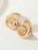 SEASHELL STAINLESS STEAL EARRINGS GOLD - Image 5