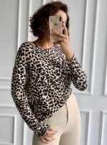 LONG SLEEVE TOP ANIMAL PRINT BEIGE