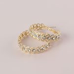 LEAF SHAPE HOOP EARRINGS - Image 3