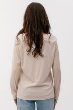 RIPP STYLE FABRIC TOP WITH COMPIMENTARY NECKLACE BEIGE - Image 2