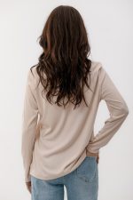 RIPP STYLE FABRIC TOP WITH COMPIMENTARY NECKLACE BEIGE - Image 3