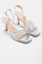 8CM HEELED SILVER HEELS