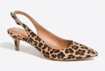 KITTEN HEEL SLINGBACK PUMPS LEOPARD PRINT