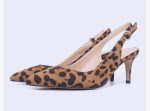 KITTEN HEEL SLINGBACK PUMPS LEOPARD PRINT - Image 3