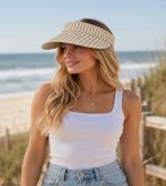 STRAW VISOR HAT BEIGE