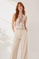 CHIFFON FLORAL TOP WHITE