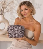 COSMETIC POUCH BAG 20X18.5X15 ZEBRA PRINT