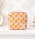 Cosmetic Pouch Bag BIG SIZE Scallop Orange Print - Image 2