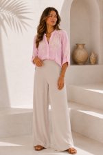 WIDE LEG TROUSERS BEIGE