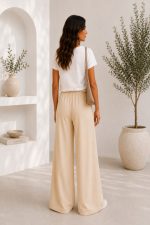 WIDE LEG TROUSERS BEIGE - Image 3