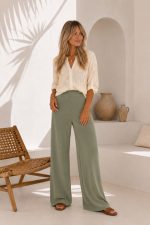 WIDE LEG TROUSERS GREEN