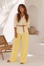 WIDE LEG TROUSERS YELLOW