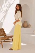 WIDE LEG TROUSERS YELLOW - Image 2