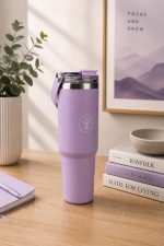 STAINLESS STEEL TUMBLER 900ML WITH HANDLE PURPLE