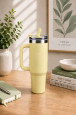 STAINLESS STEEL TUMBLER 1200ML WITH HANDLE YELLOW