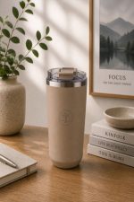 STAINLESS STEEL TUMBLER 450ML BEIGE