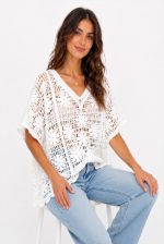 SUMMER COTTON KNIT TOP WHITE - Image 2